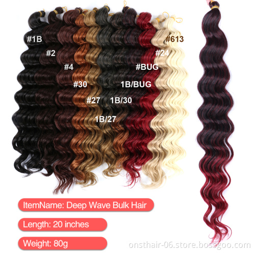 Onst 22 inch reetress Deep Wave Twist Crochet  Natural Synthetic Braid Hair Ombre Braiding Hair Extensions Braids Hair In Bulk